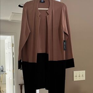 Jones New York Camel/Black Cardigan